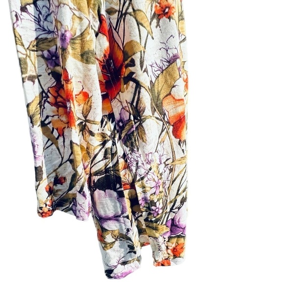 CHICO'S Cotton Blend Slun Tee Floral Botanical 3/4 Sleeve Tee Sz medium - Picture 7 of 8